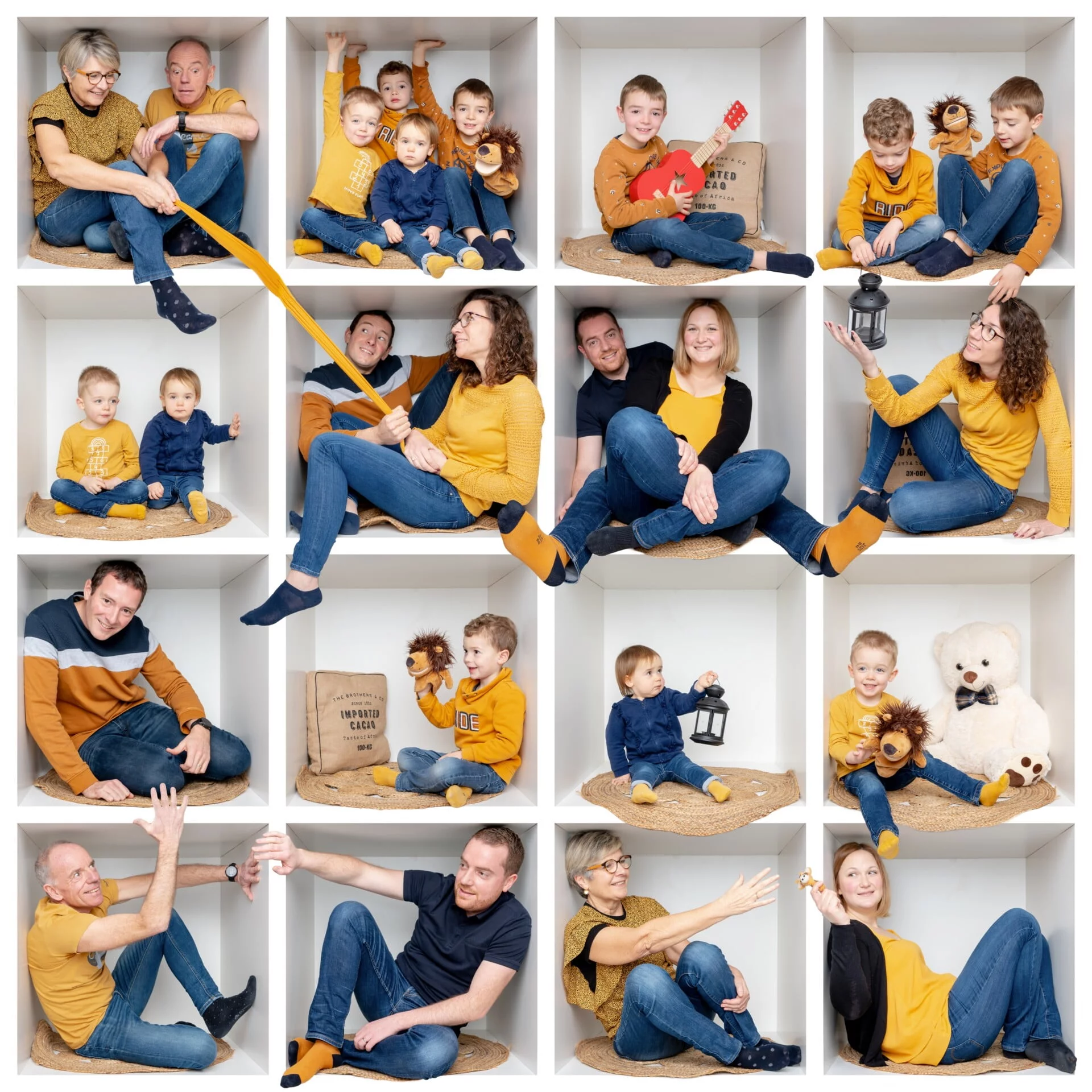Family Box photo de famille originale en studio Photographe sur Rouen Normandie