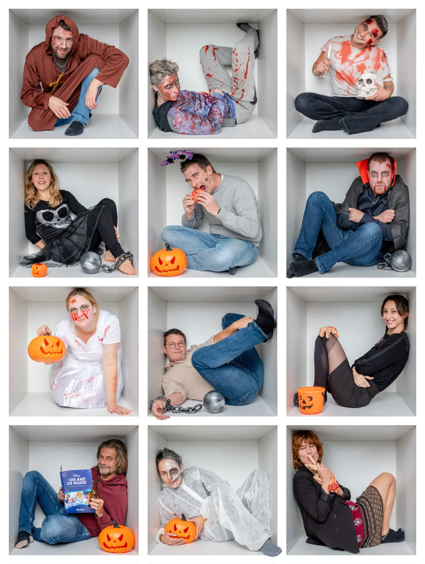 Family Box photo entre amis originale en studio Photographe sur Rouen Normandie thème Halloween