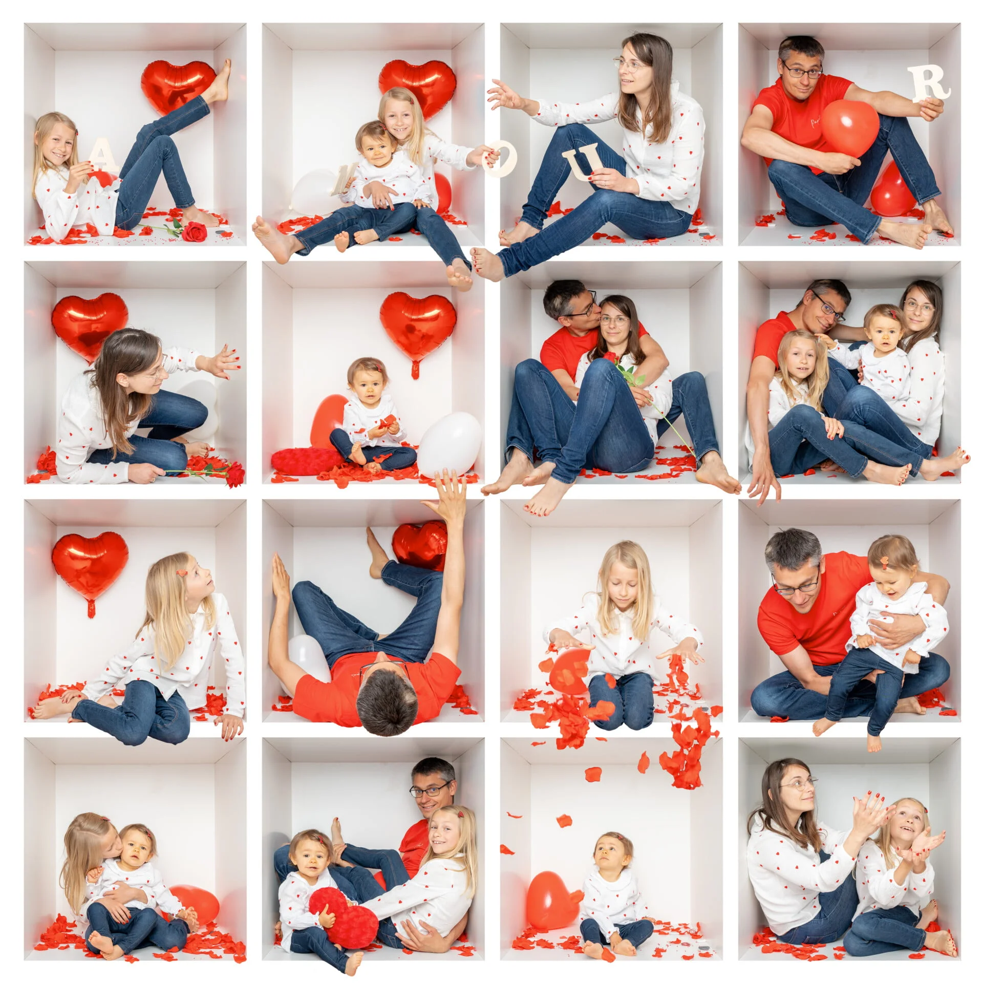 Family Box photo de famille originale en studio Photographe sur Rouen Normandie Saint Valentin