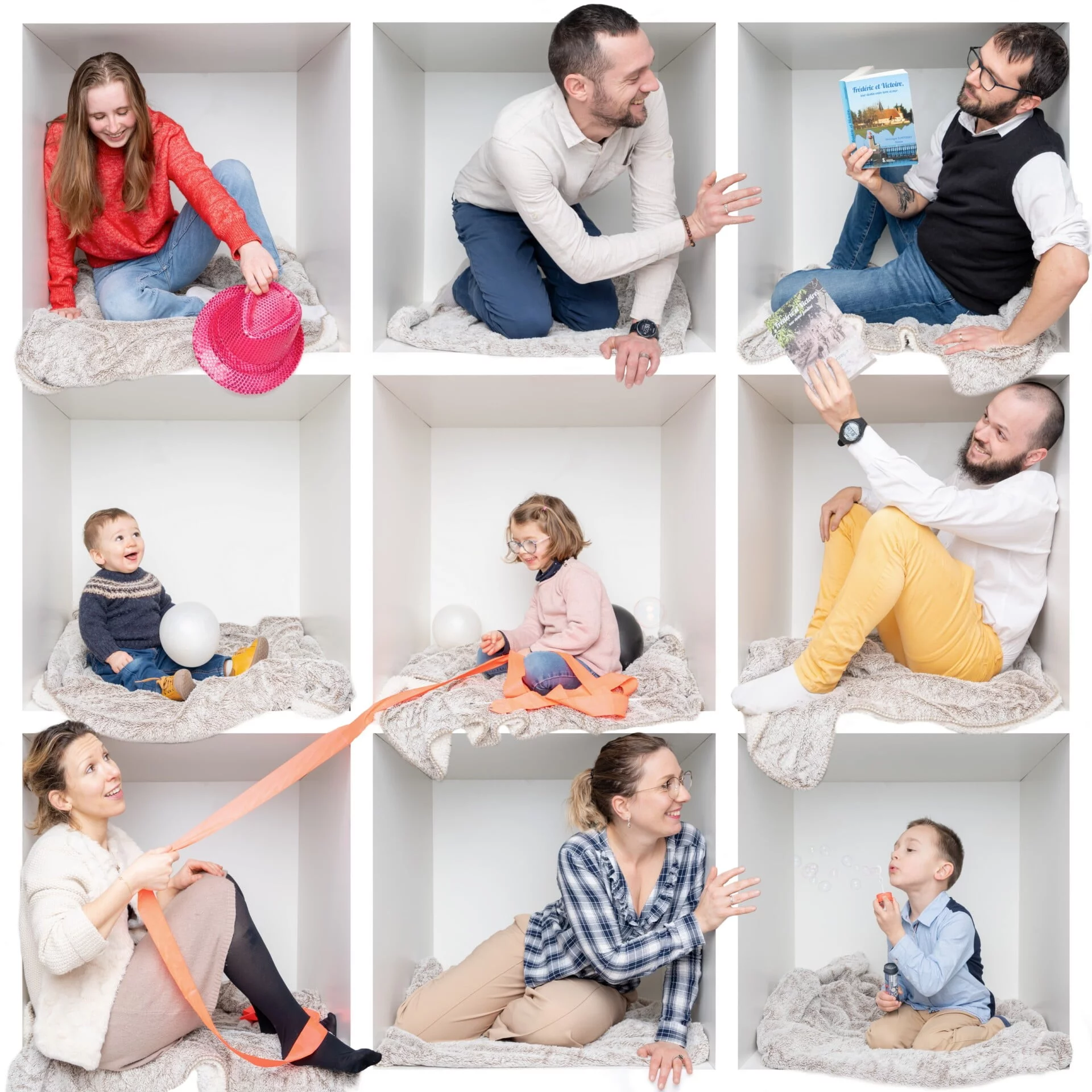 Family Box photo de famille originale en studio Photographe sur Rouen Normandie