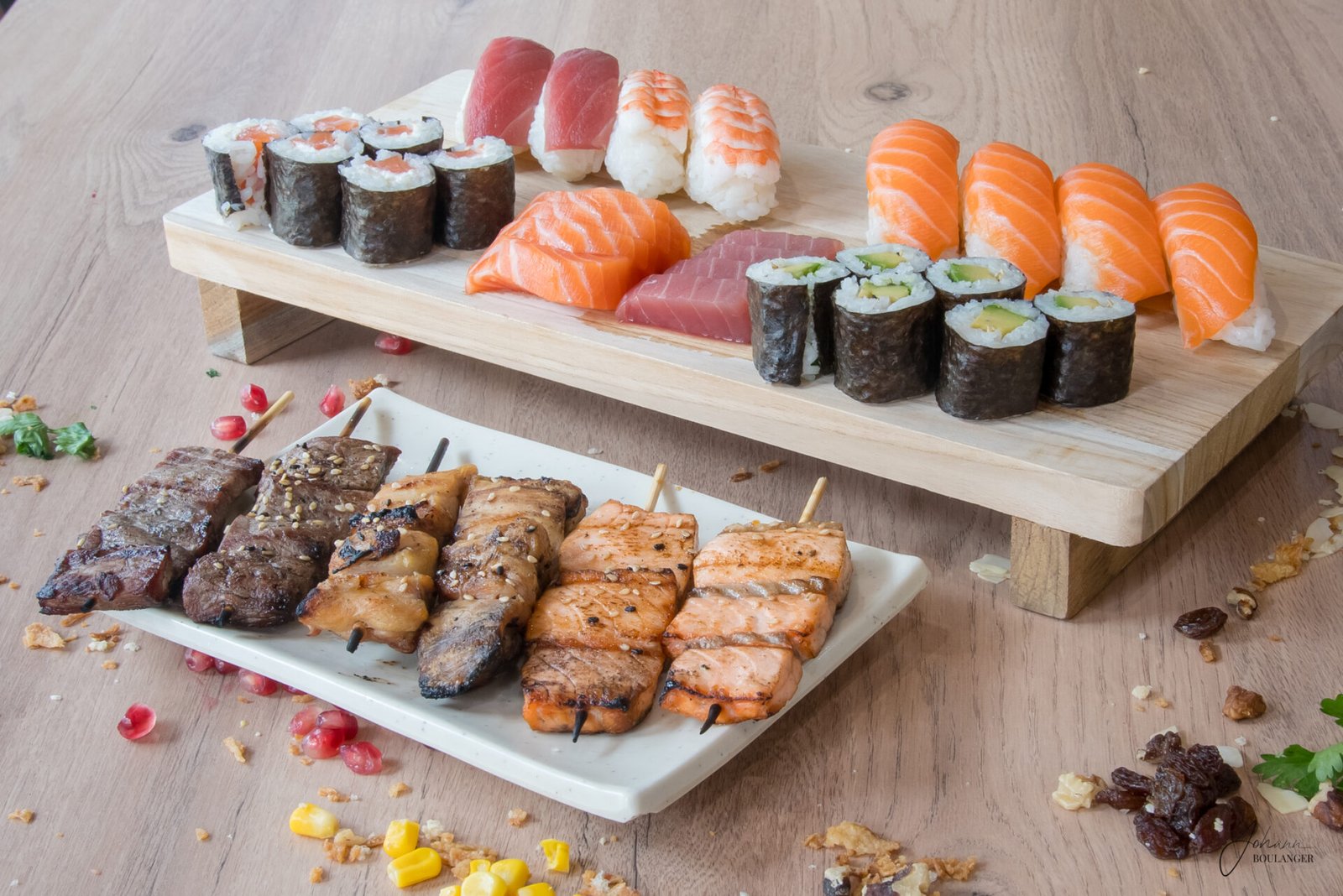 PLateau de sushi, maki, brochette pour un restaurant japonais sur Elbeuf